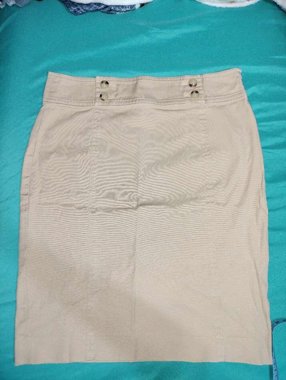 Khaki High-Waist Pencil Skirt